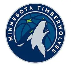 蓝色森林狼圆形篮球logo