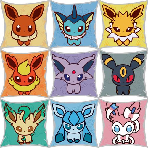 茶猫屋日本动漫周边口袋妖怪精灵宝可梦系列伊布水精灵抱枕满包邮