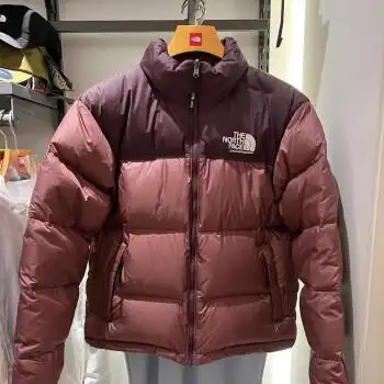 北面羽绒服男冬季美版1996保暖加厚轻薄白鸭绒情侣经典外套 酒红色 xl