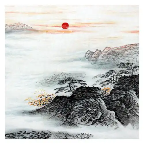 孟庆全《曙光初照》小八尺 北京东方艺术中心国画教授