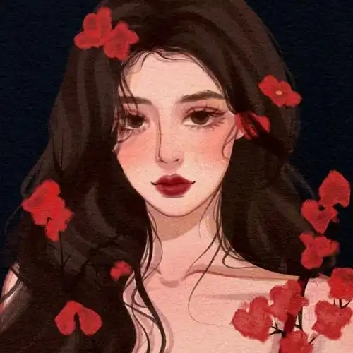 女头手绘一组精致的女生头像