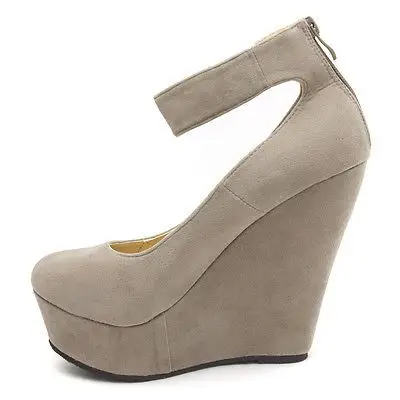 round toe ankle strap cuff platform wedge high heel pump shoe us
