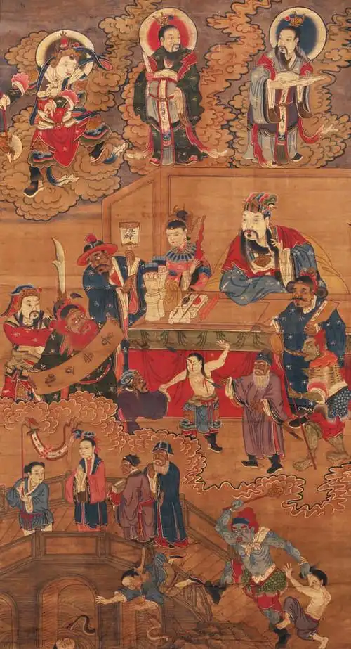 lot 3759十殿阎王审案图  清绘本109×58cmlot 3760十殿阎王审案图