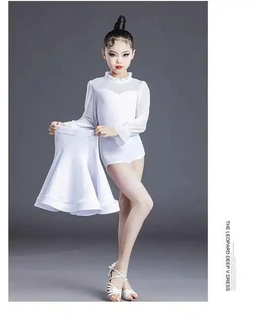 高端品质六一儿童节拉丁舞服装小女孩夏天练功服比赛考级舞蹈裙裙服