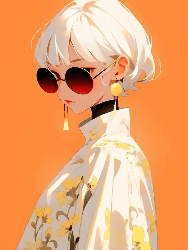 奢华之黄 | 短发高冷女孩头像