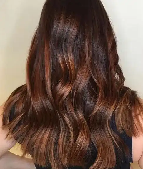 美发学校分享分层的赤褐色发型