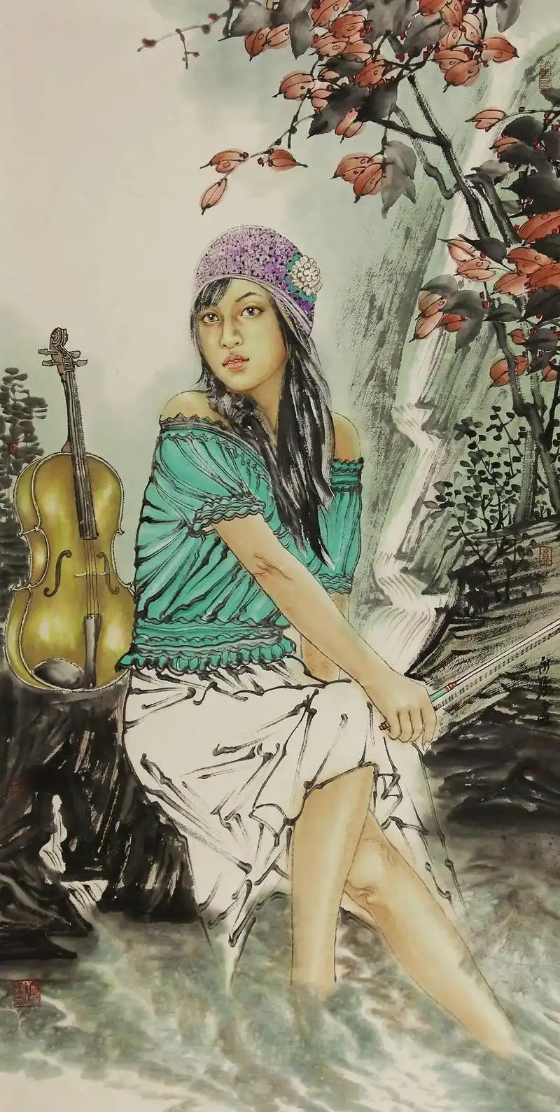 年轻画家的写实美女人物画,将东方女性的美展现得淋漓尽致