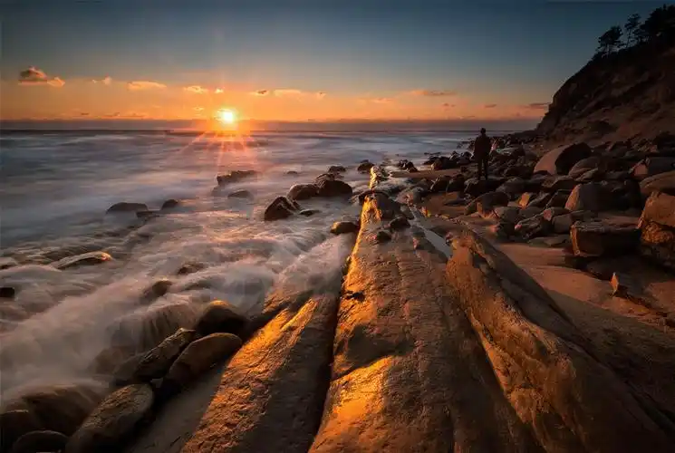 日落海边浪漫高清风景图片