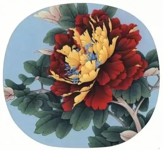 工笔牡丹金陵十二钗之十金背大红