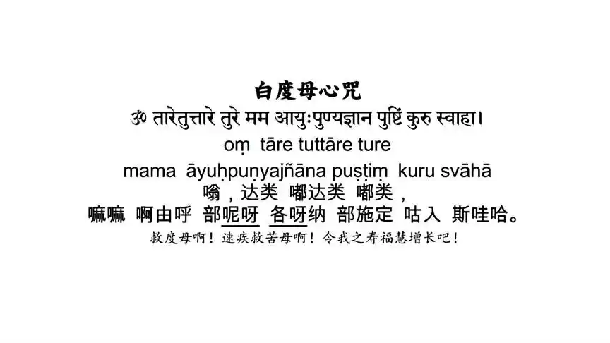 一头两臂白度母咒