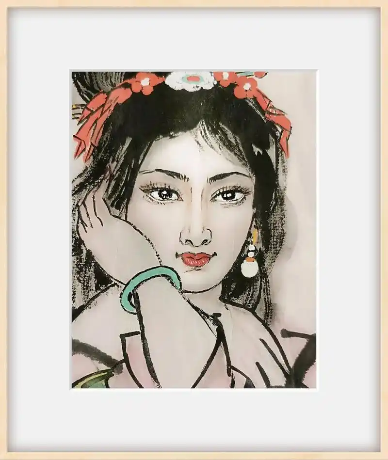 髙贵明画古装仕女《暖风熏得佳人醉》中国画水墨人物 - 抖音