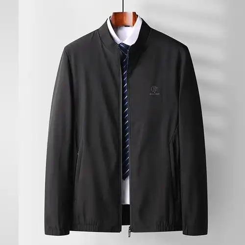 立领夹克男 2024新款春秋男装中年纯色茄克衫秋装外套爸爸装-阿里巴巴