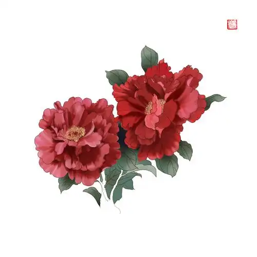 《茶花》|插画|插画习作|鹿小六 - 原创作品 - 站酷 (zcool)