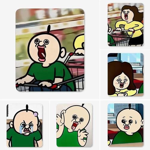 邦邦玉智鼠标垫小号电脑垫子小尺寸锁边加厚搞怪表情包周边沙雕小