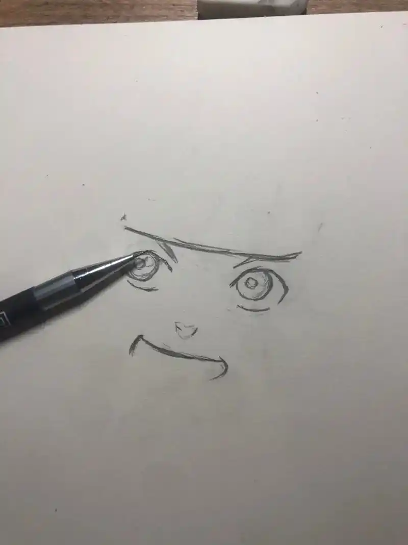 动漫人物绘画 鸣人   (手不会画) #献丑一段 #画画使 - 抖音