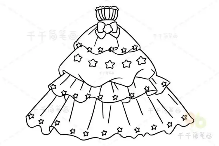 晚礼服简笔画画法晚礼服怎么画晚礼服简笔画步骤图