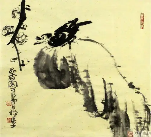 qa禅意画家周自豪三尺斗方国画《品香图》(询价)