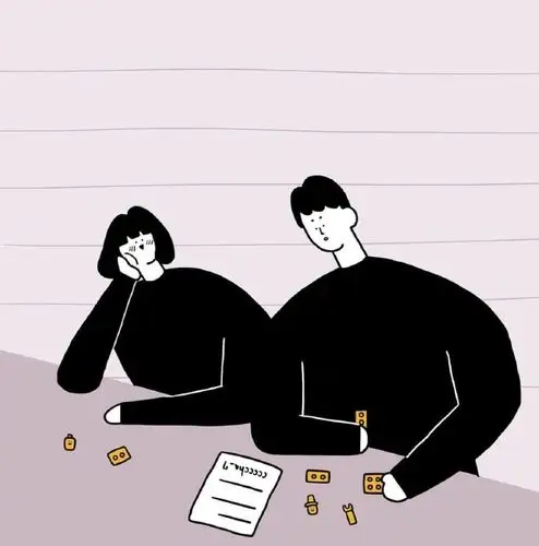 微信情侣头像图片创意情侣手绘插画图片