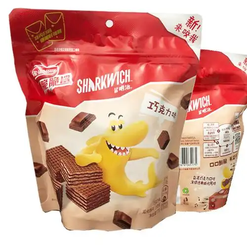 雀巢脆脆鲨鲨明治巧克力小粒威化饼干袋装77g威化饼干