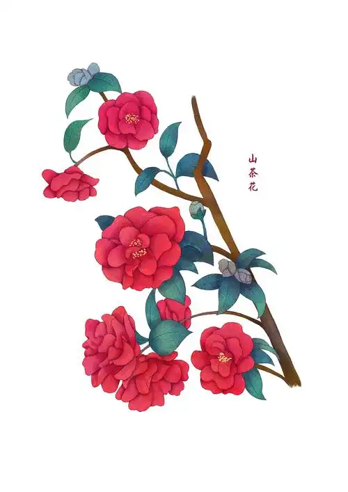 花卉植物练习——山茶花