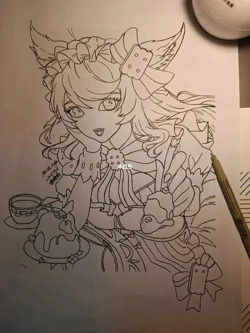 妲己手绘线稿王者荣耀