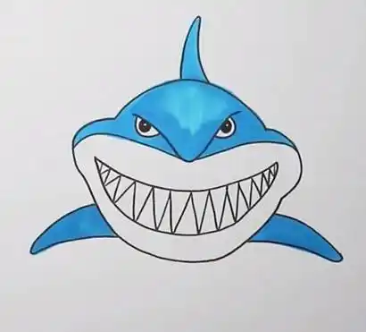 巨齿鲨画法 巨齿鲨画法简单