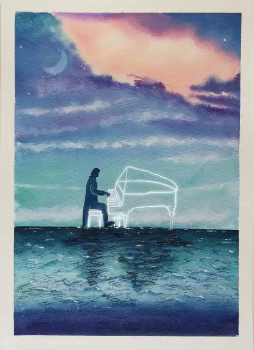 《海上钢琴师》电影海报临摹 风.