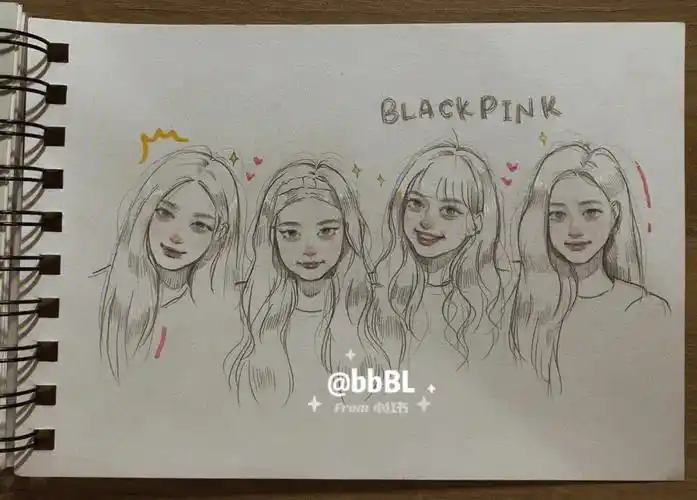 blackpink铅笔画有步骤