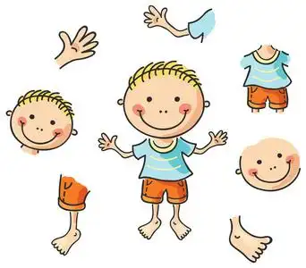 开枪的身体卡通身体部位照片