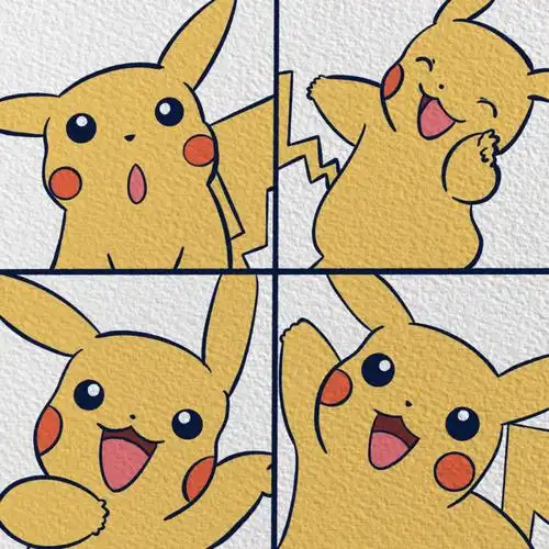 简笔画皮卡丘附过程