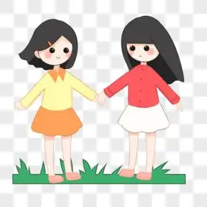 动漫卡通人物形象好朋友好姐妹素材