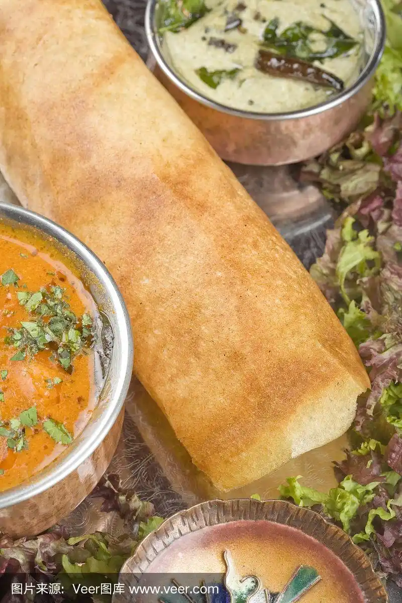 印度南部的印度薄饼