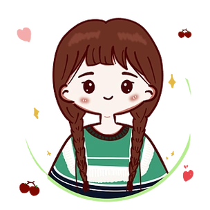 手绘头像卡通可爱头像褐红头发女孩两条辫子