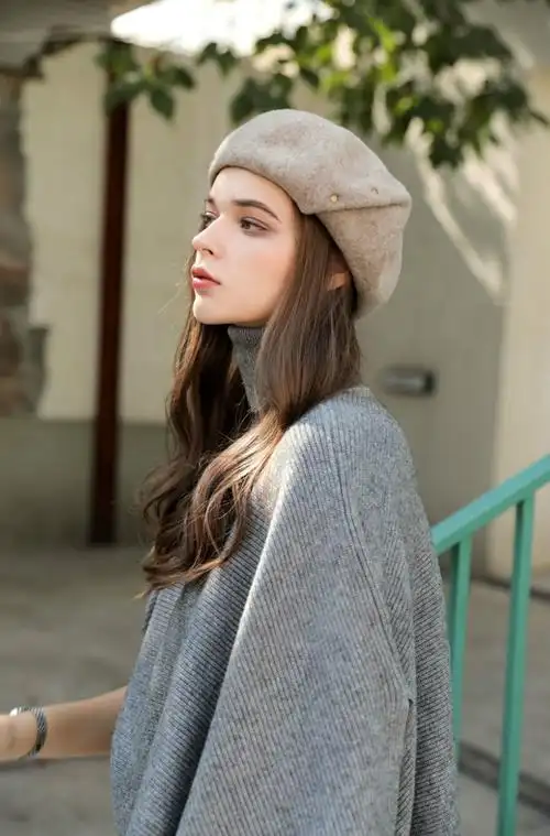 somubay 法式新款羊毛贝雷帽女士潮秋冬季日系设计款画家帽子英伦春秋