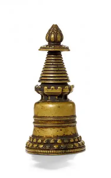 lot 3042 西藏13世纪 合金铜噶当塔