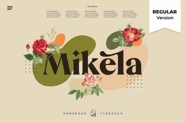 现代奢华品牌logo杂志海报标题设计衬线英文字体下载 mikela regular