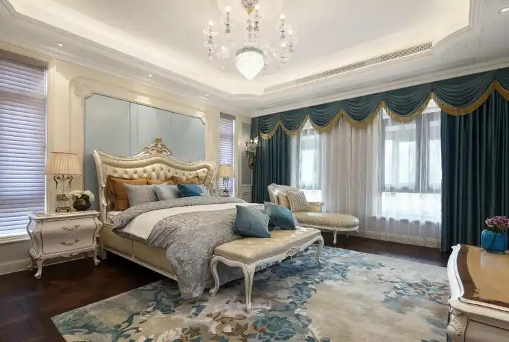 520平法式宫廷实景带你走进古堡油画中卧室窗帘3图欧式豪华卧室设计
