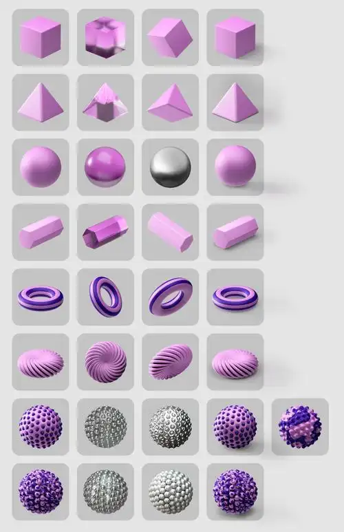 png素材-最新抽象几何3d立体图标psd png格式素材合集