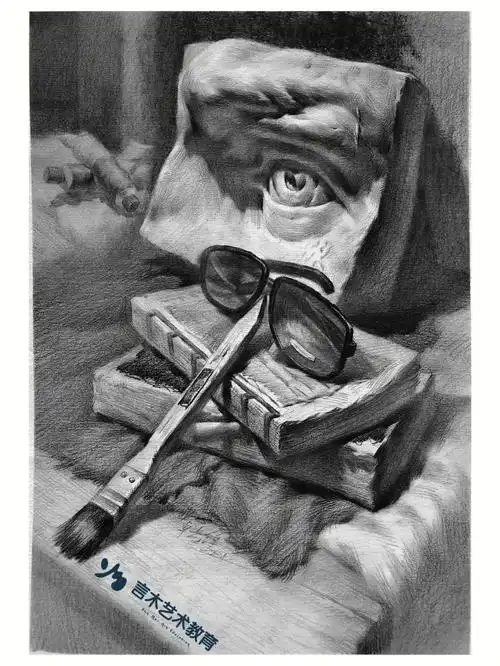 言木画室素描静物考题高分范画