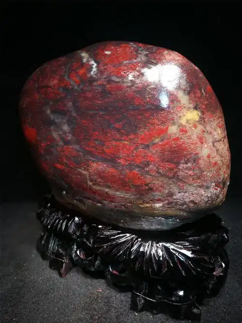 鸿运桂林鸡血玉原石奇石摆件