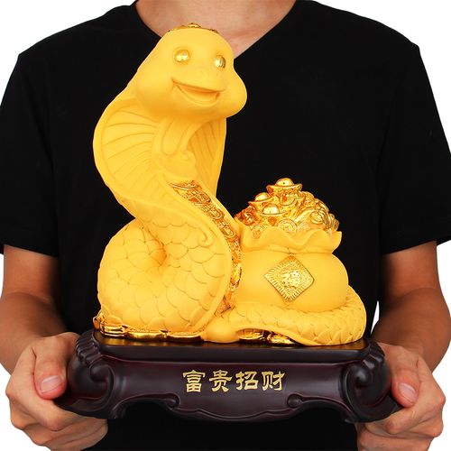 十二生肖蛇摆件 仿真可爱金蛇送福 招财聚财风水吉祥生日创意礼品