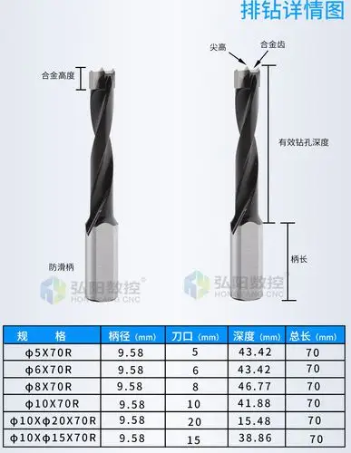 雕刻机木工排钻钻头 合金扩孔钻雕刻机排钻机开孔器钨钢刀头 数控排钻