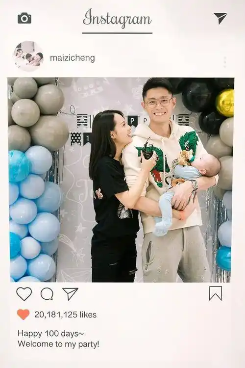 张嘉倪晒与买超为二胎庆祝百日宴,小鸟依人,都快挂在老公身上了