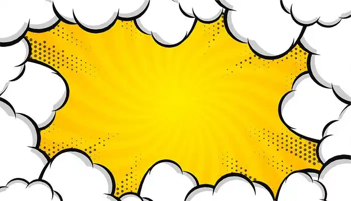 放射线放射背景放射状线条卡通黄色对话框圆点海报背景