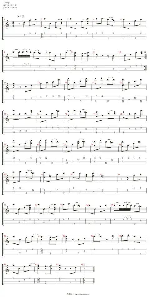 song from a secret garden(神秘园之歌)吉他谱(音轨 1)