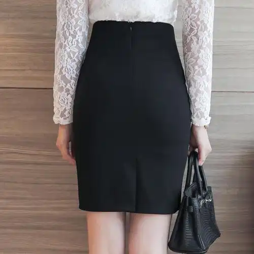 高腰包臀裙春夏半身裙西装裙职业裙包裙一步裙女工作裙黑色工装裙