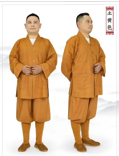 秋僧服短褂小褂僧衣服男佛教出家僧人女比丘尼和尚服黄颜色普通款24码