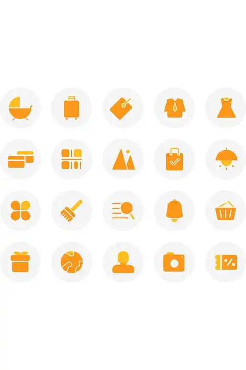 购物商城app橙色图标汇总