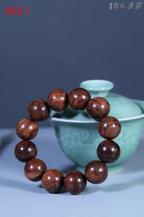 海南黄花梨老料同料水波纹20手串