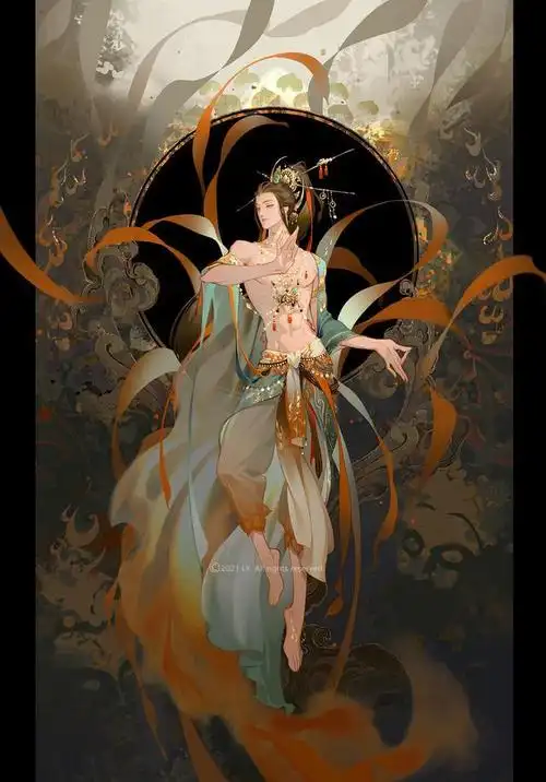 敦煌飞天男子系列